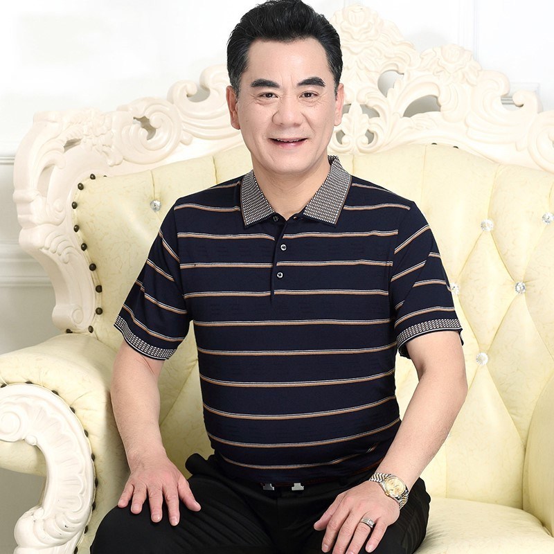 沃纯旗舰店的优惠券大全—夏天冰丝短袖t恤男夏衣服人男装爸爸60老人