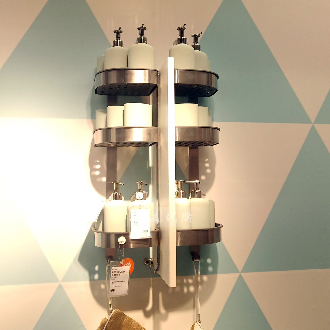 【现货】ikea 格兰代 转角架 壁柜不锈钢浴室收纳架