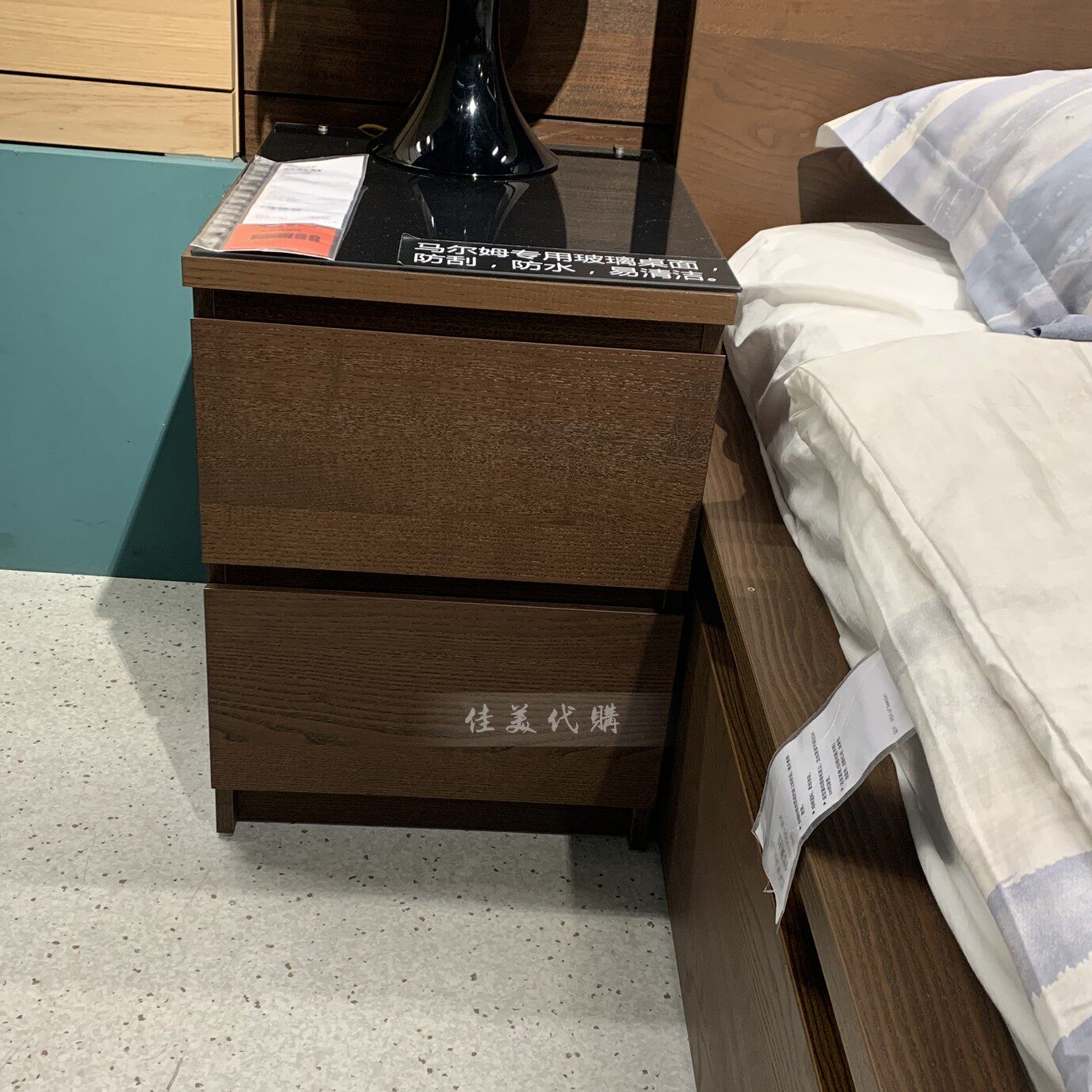 抽屉式_国内代购宜家malm马尔姆两斗抽屉柜 收纳柜北欧风储物柜床头柜