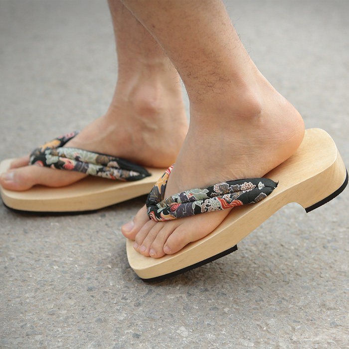 米灰の家木屐男日式木屐木屐鞋人字拖厚底防滑木拖鞋