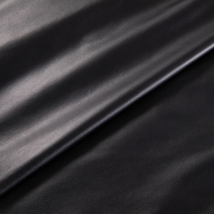 pu皮料弹力服装黑色皮革面料纯色中国风柔软防羊纹水洗diy人造革
