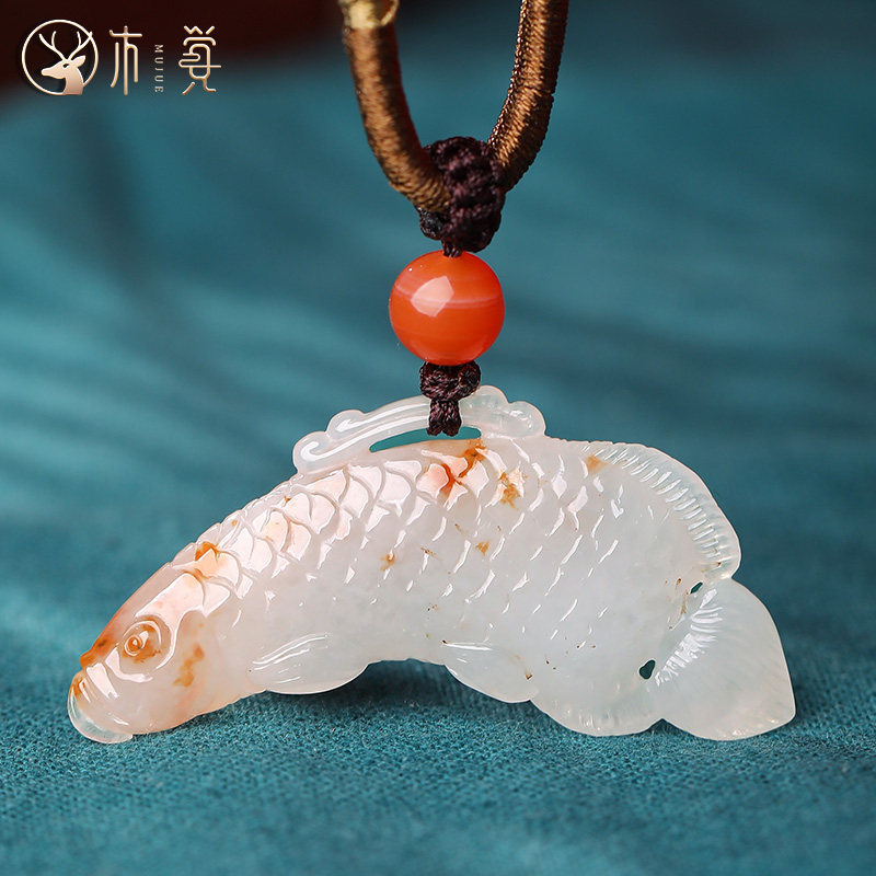 木觉「金玉满堂」翡翠吊坠冰种飘黄翡金龙鱼玉挂件周子周大师孤品