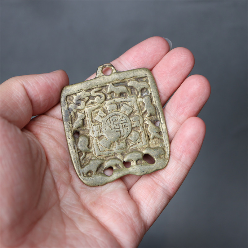 老〓藏传包老爆老九宫八卦牌腰牌藏式随身方形老九宫挂件男女