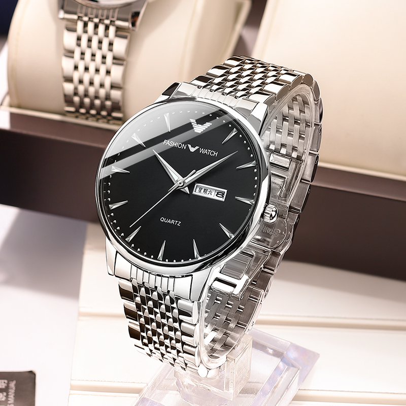 阿玛妮男士手表机械表正品牌瑞士简约商务高级感钢带石英学生男款