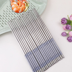 不锈钢青花瓷印花筷子 便携式防滑筷子 中空隔热耐高温餐筷10双装