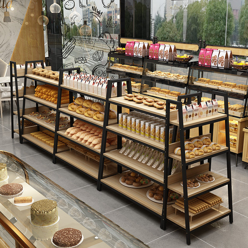 面包展示架柜点心柜零食货架超市双面置物架包包鞋展架样品柜