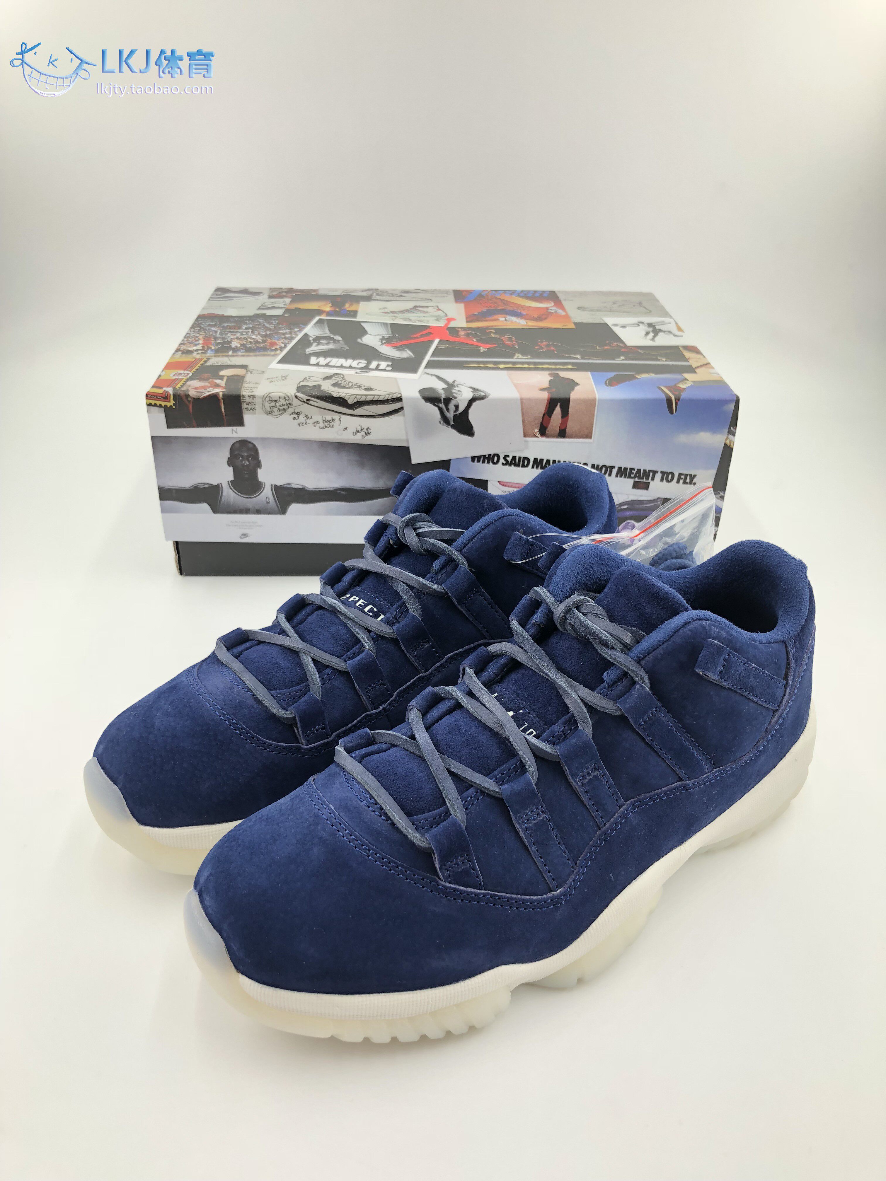 乔飞天下air jordan 11 low aj11 蓝麂皮 海军蓝 低帮 av2187-441