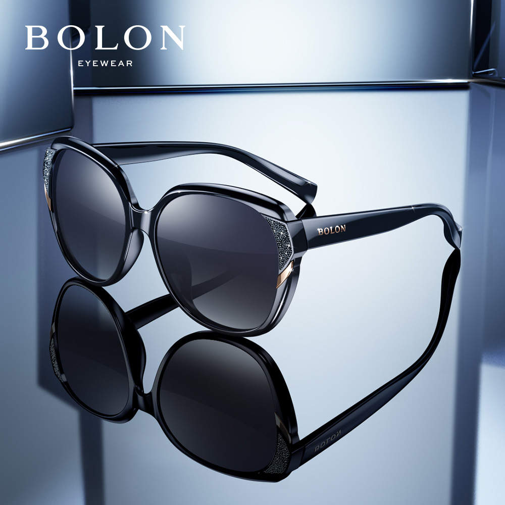 bolon暴龙蝶形偏光太阳镜女款个性潮流墨镜时尚圆脸眼镜bl2511