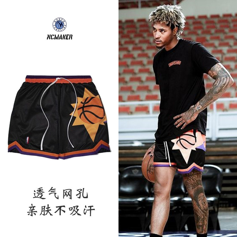 乌布雷同款美式篮球短裤男士不过膝太阳队suns保罗布克透气运动裤