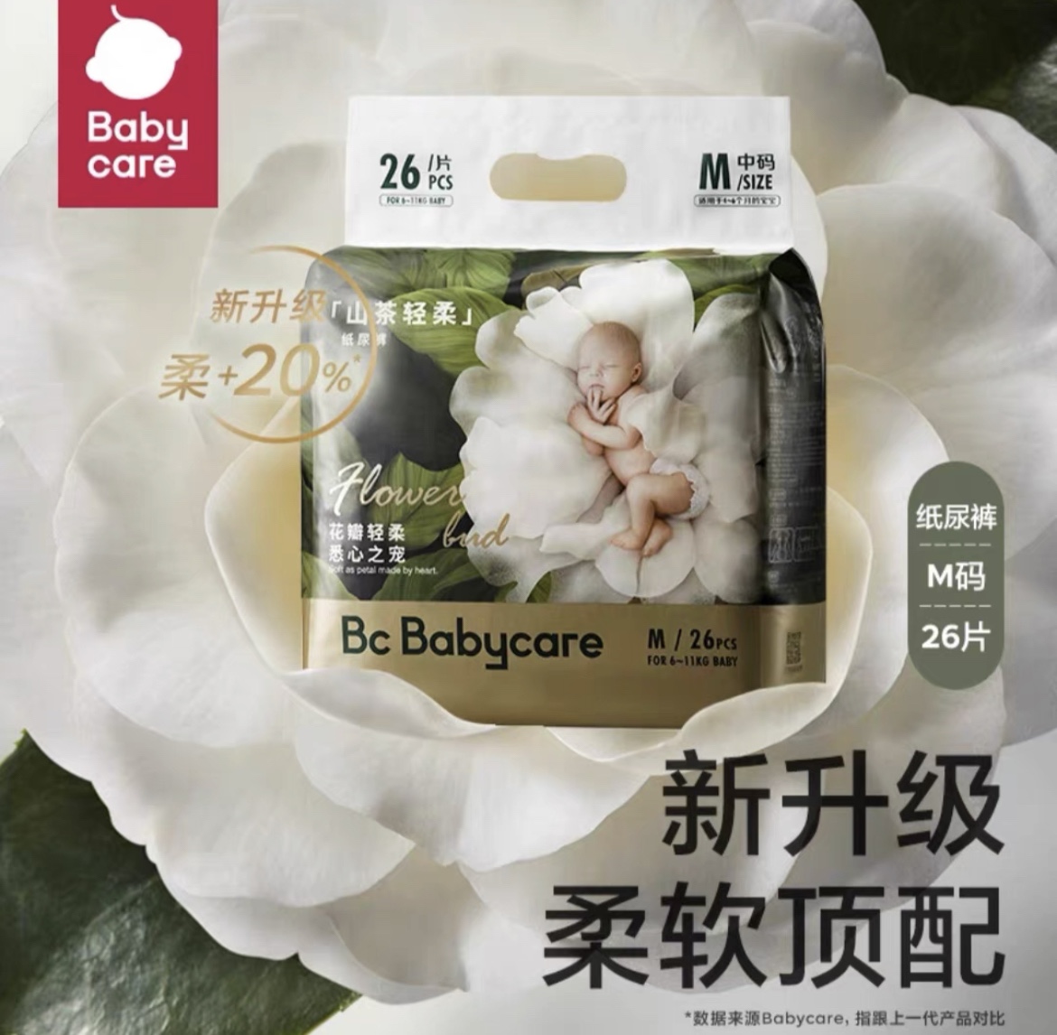 babycare花苞纸尿裤mini装山茶轻柔尿裤超薄尿不湿片I