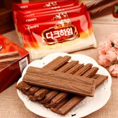 韩国进口Crown可拉奥黑巧克力榛子瓦蛋卷可瑞安奶油威化饼干15g