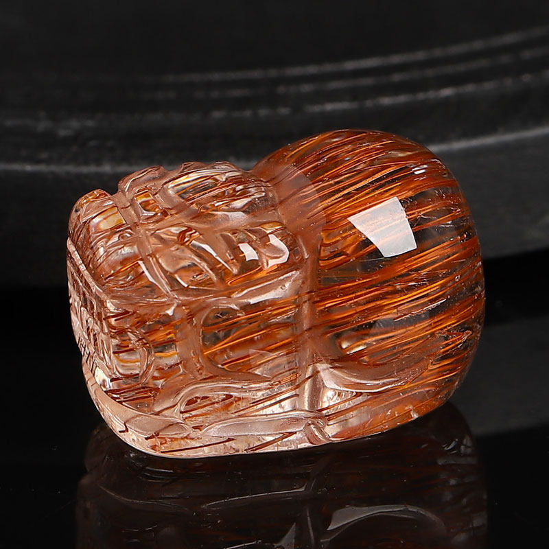 亲宝水晶旗舰店的优惠券大全—天然净水级铜钛晶吊坠女男款 金铜色