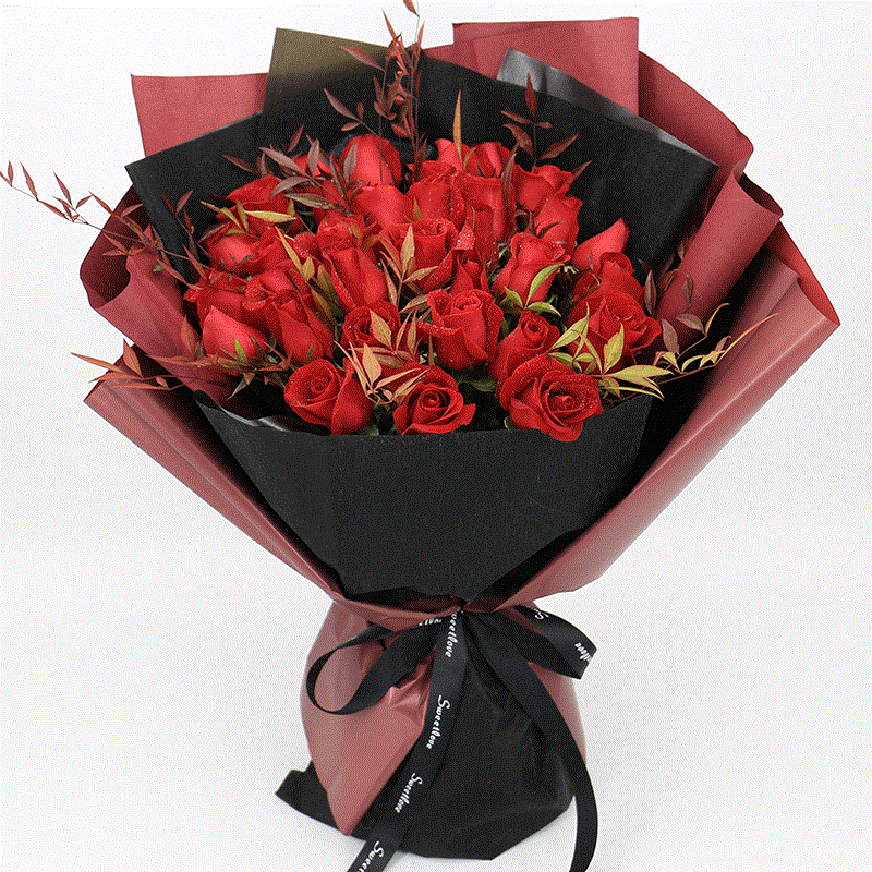 33朵红玫瑰花束鲜花速递同城北京花店生日送花上门_5折现价188元