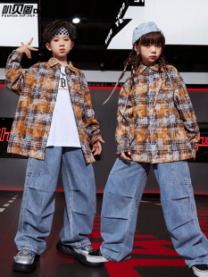 儿童街舞潮服小学生运动会嘻哈套装男童hiphop演出服走秀演出服装