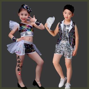 韩系六一儿童节舞蹈服装儿童爵士舞街舞表演服装现代舞模特走秀演