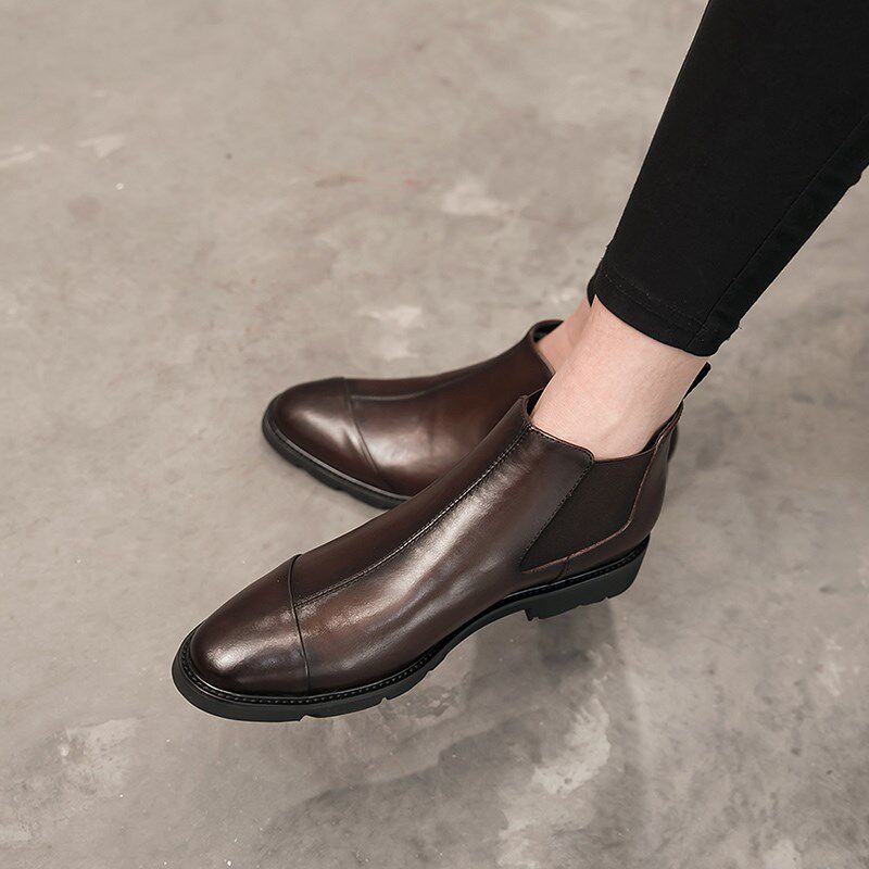 男士皮靴中筒冬季