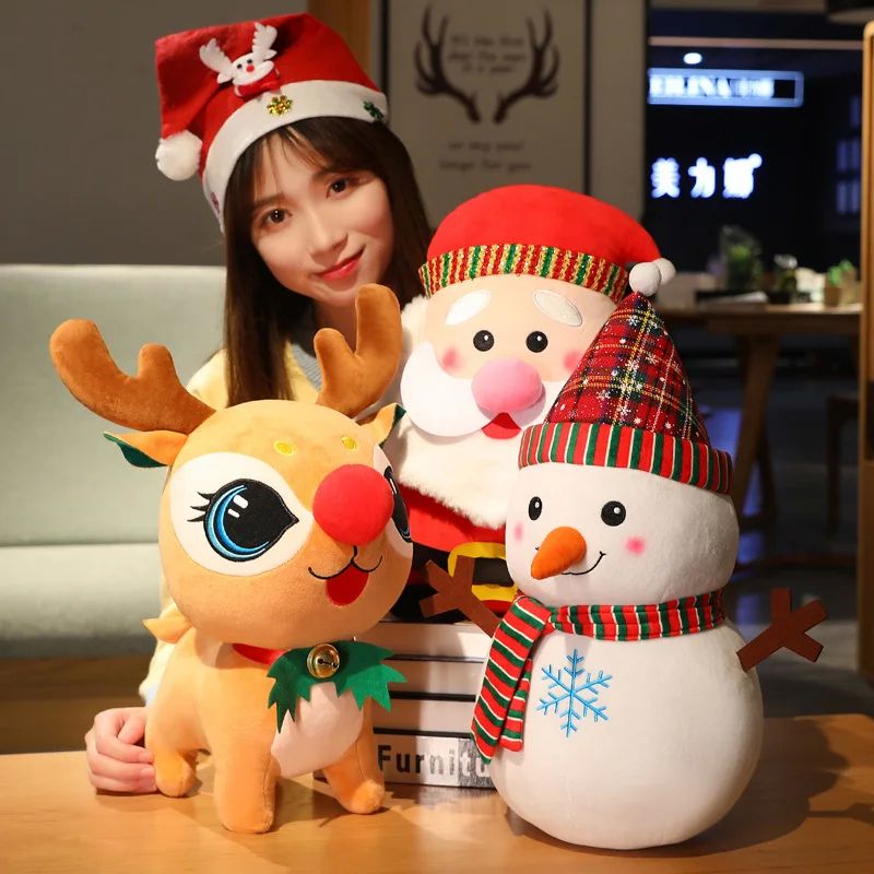 New Deer Santa Claus Plush Toy Stuffed Animal Soft Cute Elk