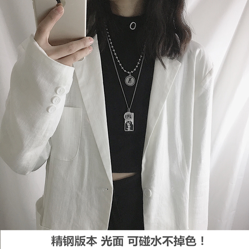 【ANSS】蹦迪女孩圆牌项链 圆珠珠链ins网红FF封帆同款 不锈钢潮在类目 饰品/流行首饰/时尚饰品新, 项链中 - 来自Buy2taobao.com提供专业的淘宝代购服务