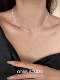 【ANSS】925纯银 韩国双层缠绕圆珠拼接蛇骨细链项链女气质锁骨链