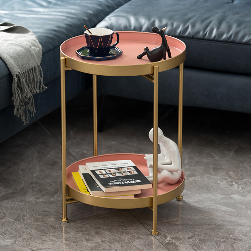北欧沙发边几意式轻奢现代简约创意铁艺阳台小户型床头小圆桌茶几