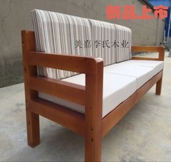 北欧宜家韩美式实木沙发客厅现代中式小户型松木单双三人坐卧两用