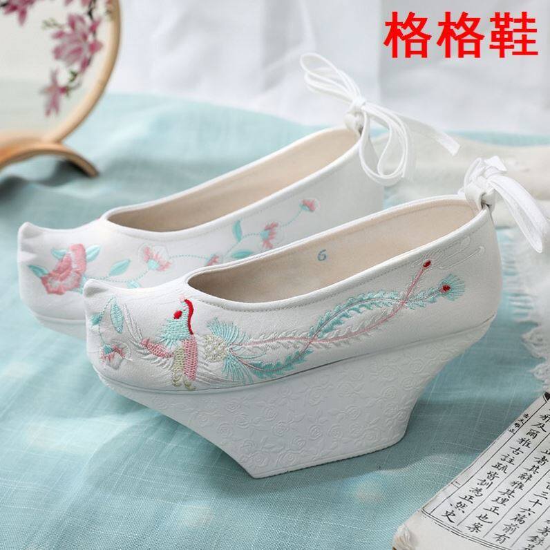 花盆底鞋女童古装鞋旗鞋格格鞋清朝鞋子女汉服鞋满族花盆鞋宫廷