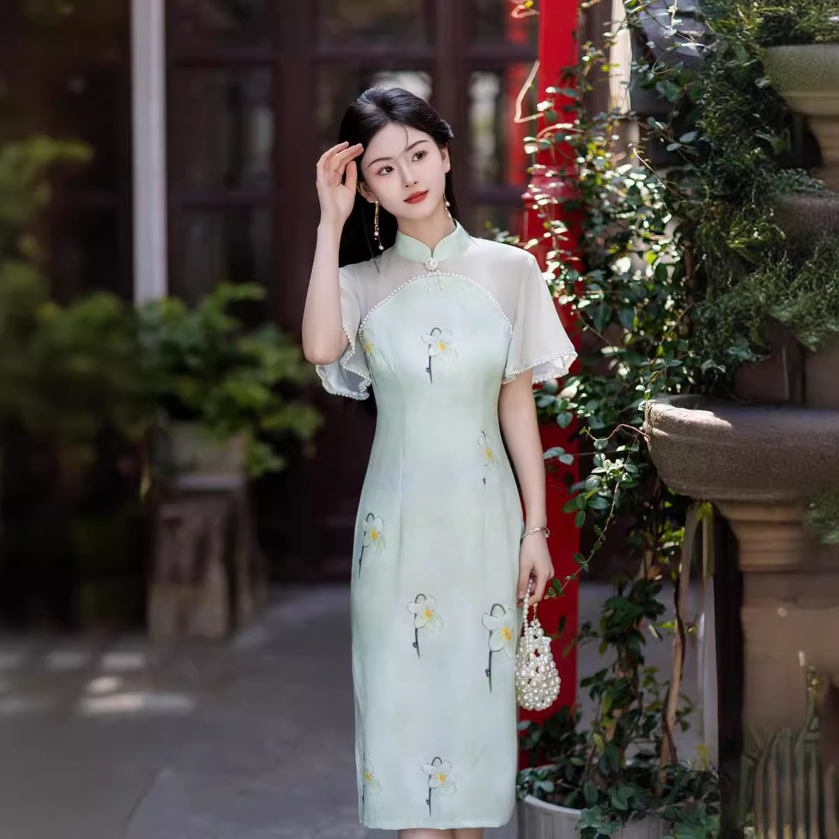 复古旗袍新款清新2024新中式改良年轻少女小个子连衣裙日常旗袍