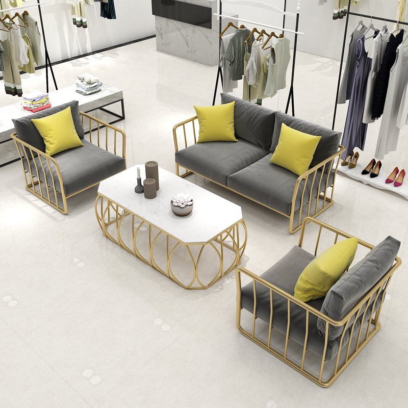 服装店铁艺沙发店铺用简约现代婚纱店组合店面小沙发网红款女装店