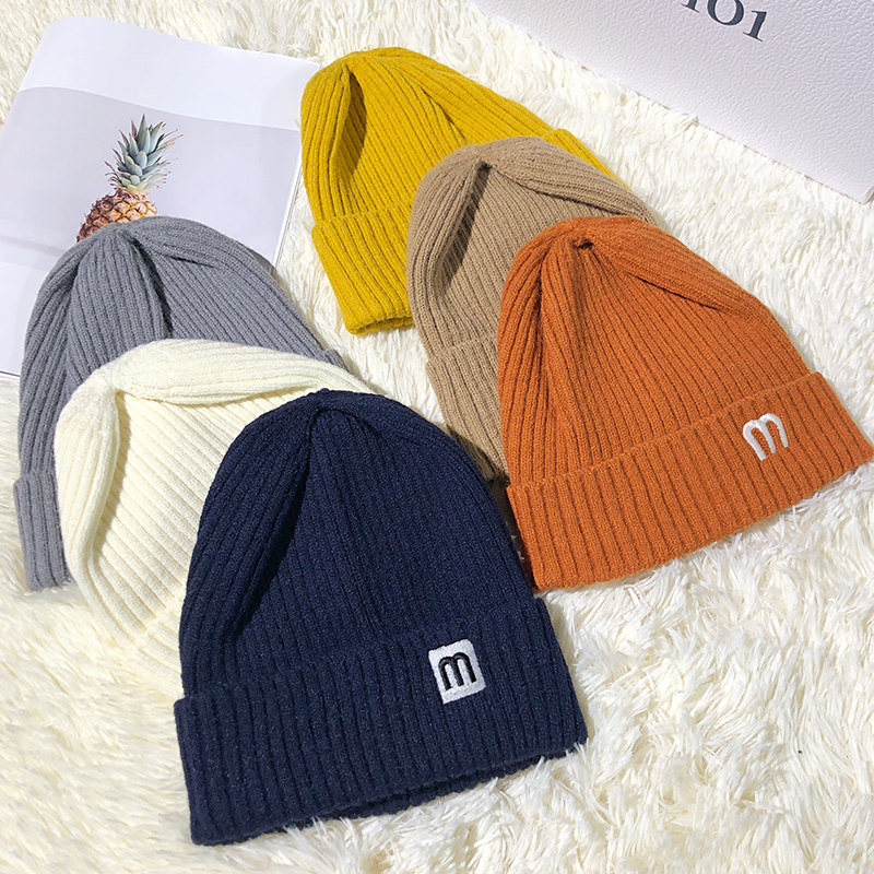 婴儿奶嘴毛线帽秋冬季韩版针织帽男女宝宝潮娃套头帽婴幼儿地主帽