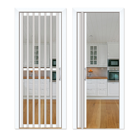 铝合金折叠门开放式家用厨房阳台卫生间推拉隔断门无下轨伸缩隐形