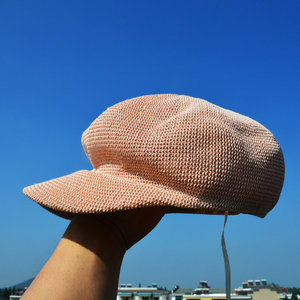 夏天凉帽女青年太阳帽网眼八角帽丝网贝雷帽镂空前进帽休闲遮阳帽