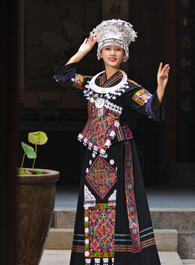 苗族服装女贵州苗疆少女裙子湘西苗家土家族少数民族服饰舞蹈衣服