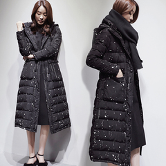 2016冬装新款韩版女装修身显瘦加厚保暖连帽长款羽绒服女长过膝潮