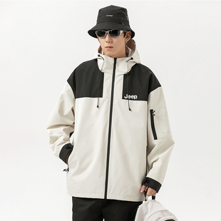 Jeep吉普登山冲锋衣外套男女2025新款秋冬季户外防水情侣宽松夹克