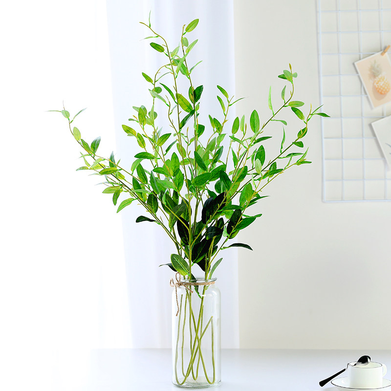 插花师diy手工插花仿真绿树叶子假花树枝红枫叶银杏叶配花草装饰