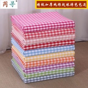 Ruixun 100% combed cotton thickened old coarse cloth sheet single-piece cotton encrypted quilt three-piece set of high-quality small grid