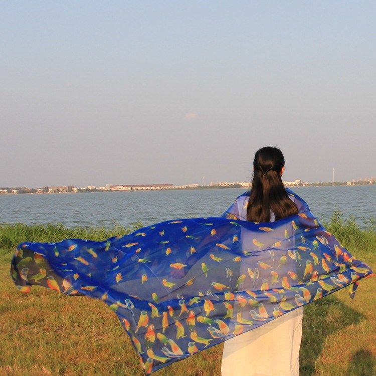衣服韩版时尚沙滩巾女士夏款丝巾春秋旅游加大防晒纱巾围巾式披肩