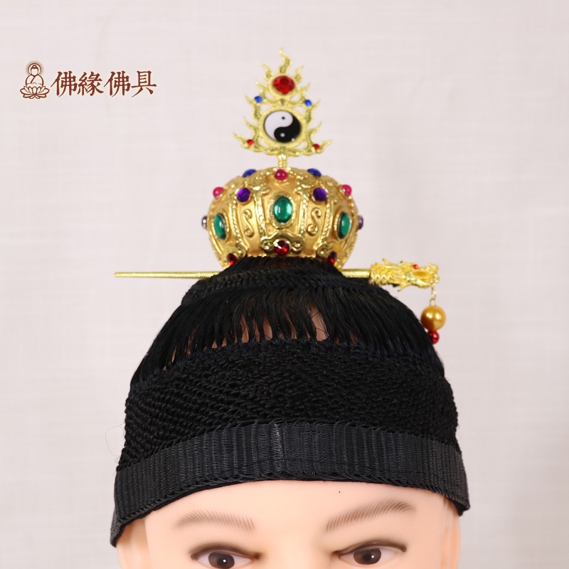 道家道士法器用品 莲花道冠 正一高功帽道士帽 五老冠 火焰冠网帽