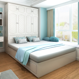 踏踏米床带衣柜榻榻米床衣柜一体卧室小户型儿童房多功能组合储物