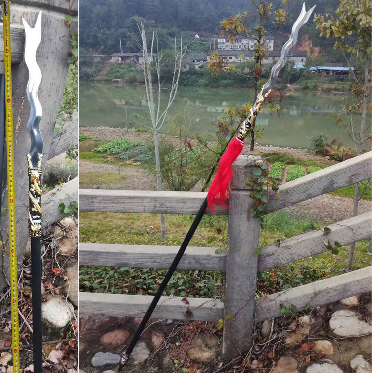 龙泉武玩社丈八蛇矛霸王赵云枪兵器长矛野外防身红鹰缨枪未开刃