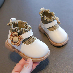 女宝宝冬季鞋子加绒鞋0一1-3岁婴儿软底学步鞋冬款短靴公主二棉鞋