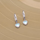 s925纯银月光石爱心耳环女2023年新款小众冷淡风耳扣气质耳圈耳环