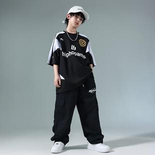 嘻哈儿童街舞潮服套装男女童夏季短袖裤子少儿hiphop童装表演出服