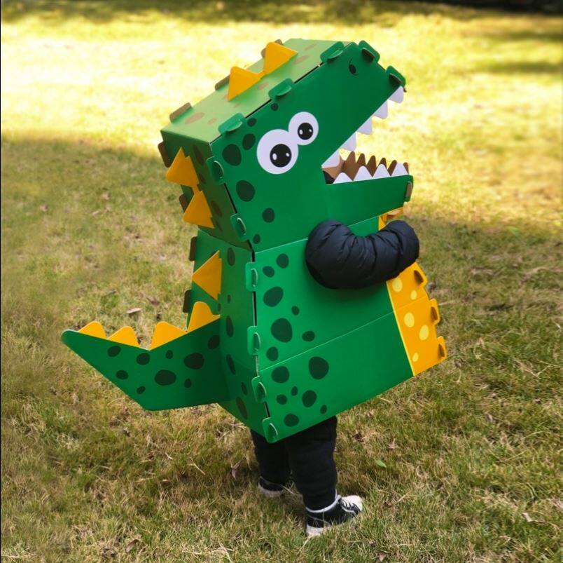 纸箱恐龙表演纸壳动物模型diy游戏纸盒儿童玩具盒子纸板制作创意