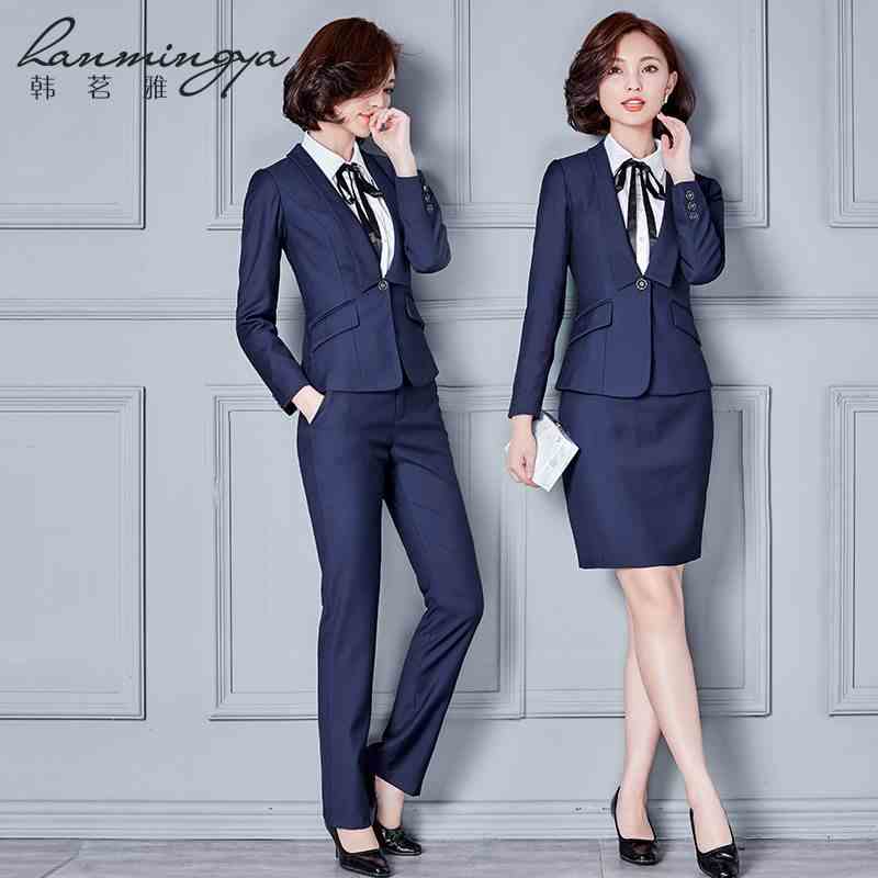 2018新品韩茗雅职业女裤套装秋装气质西装外套女正装工作服西服套在类目 女装/女士精品, 套装/学生校服/工作制服, 职业女裤套装中 - 来自Buy2taobao.com提供专业的淘宝代购服务