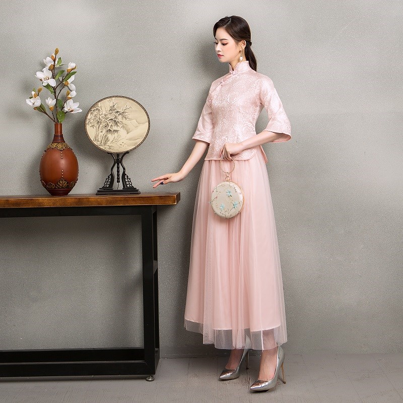 伴娘服中式女中国风2019新款春季姐妹裙结婚旗袍伴娘团礼服民国风|ruв категории Женская одежда, Cвадебные платья, платье/вечернее платье - от Buy2taobao.com для оказания профессиональной услуги покупки агента Taobao