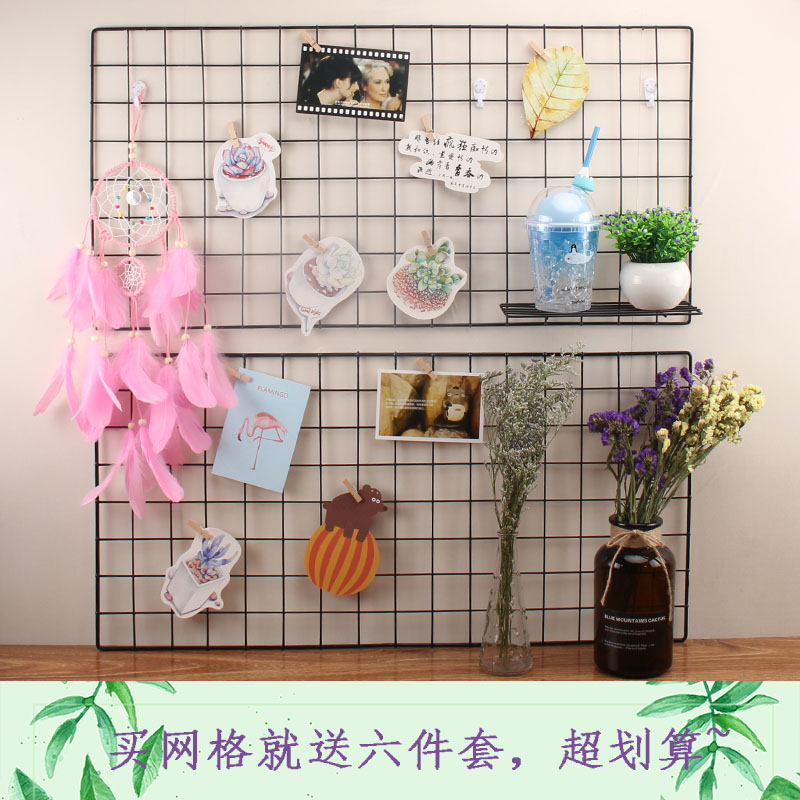 少女心铁艺网格照片墙房间装饰夹子悬挂ins铁丝相片墙置物架铁架在类目 家居饰品, 照片/照片墙, 照片墙中 - 来自Buy2taobao.com提供专业的淘宝代购服务