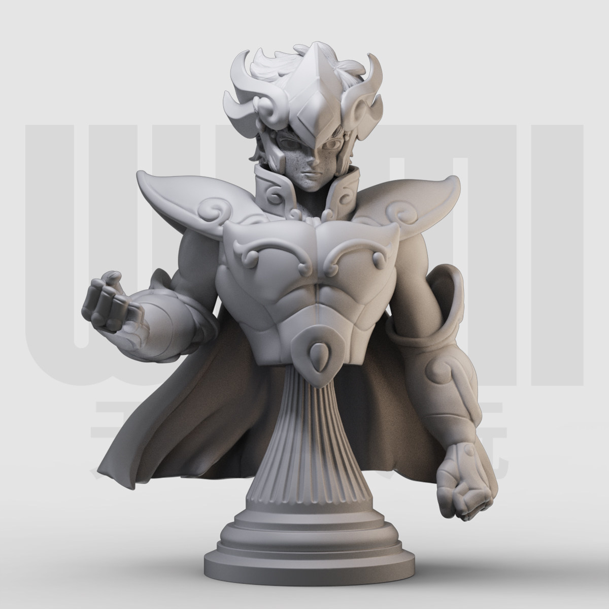 艾欧里亚胸像 狮子黄金圣斗士 1/16树脂白模 10比例gk手办模型179