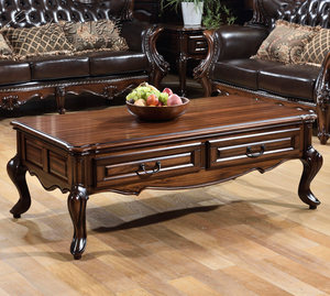 美式乡村实木长茶几图片