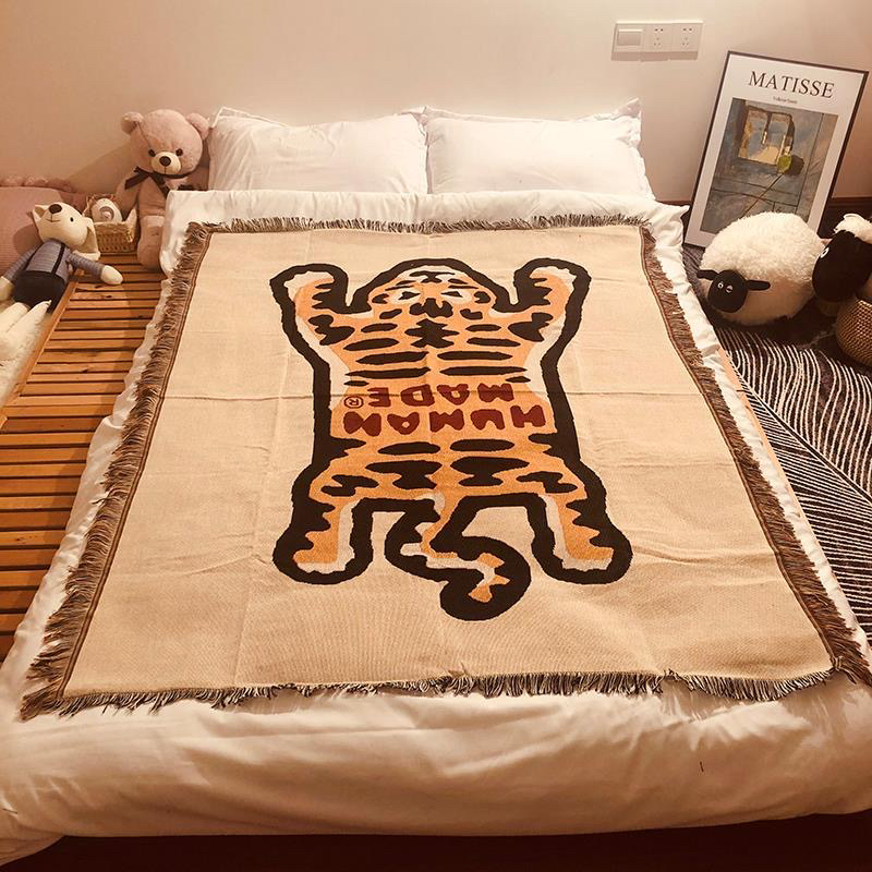 老虎Human made日韩潮流玩家个性装饰沙发毯床头毯万能盖巾休闲毯
